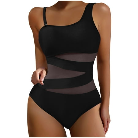 Yghzkop Womens 2025 Tankini Swimsuits Solid Color Backless One Piece Swimsuit Built-In Bra No Wire Tummy Control Swimwear Sexy Crisscross Back Swimsuit Quick Dry Beachwear
