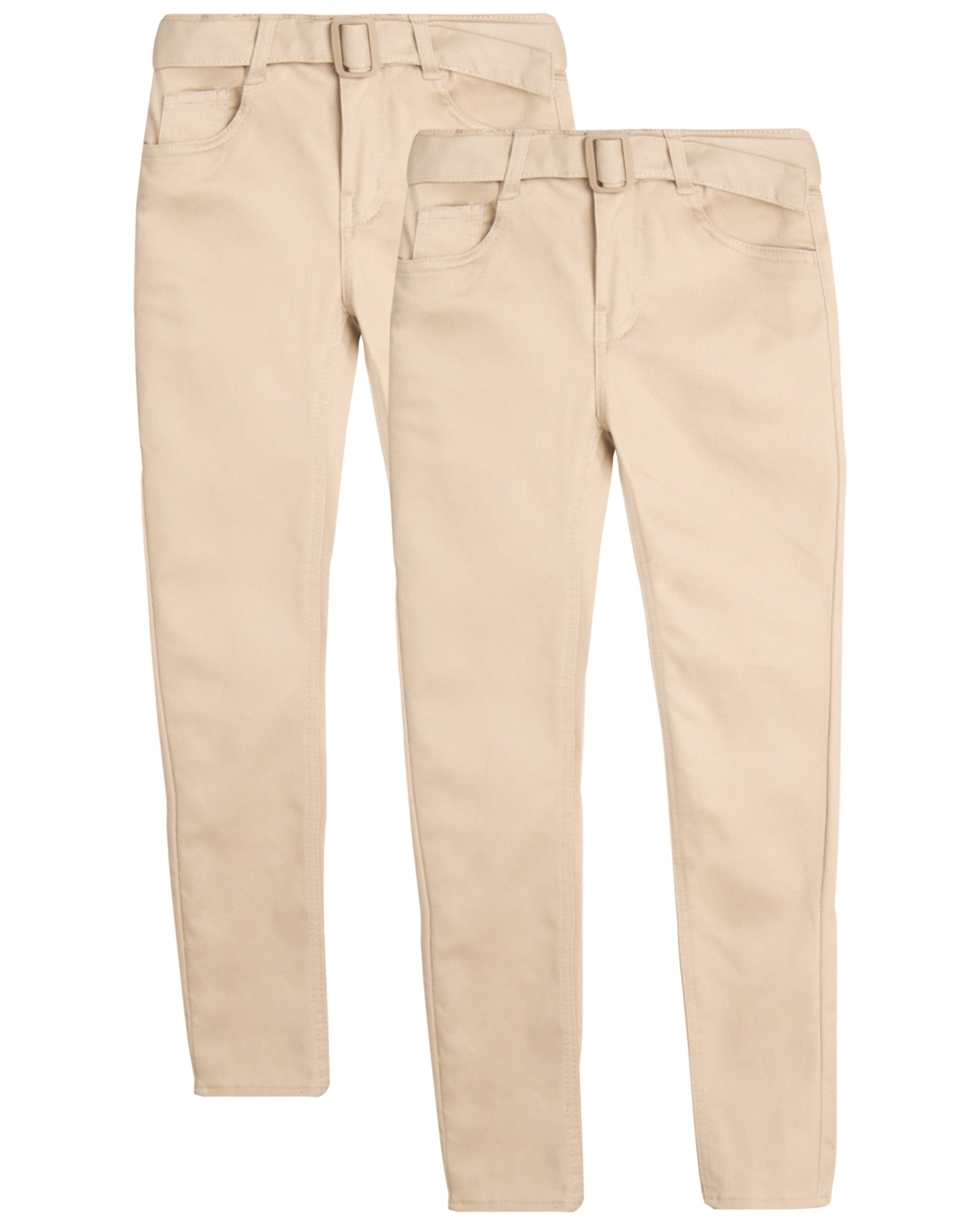 Beverly Hills Polo Club Girls' School Uniform Pants 2 Pack Stretch