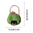 thumbnail image 4 of Yyuenw 4 Pcs Velvet Halloween Trick or Treat Bags, Pumpkin Witch Embroidered Handheld Candy Pouch, Reusable Color Block Handle Gift Bag for Party Festival Decor, 4 of 8