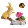 thumbnail image 4 of Solar Cartoon Bunny Lamp Waterproof Resin Rabbit Night Lamp Ornament No Wiring Solar Cartoon Rabbit Decoration with Light Control for Outdoor, 4 of 9