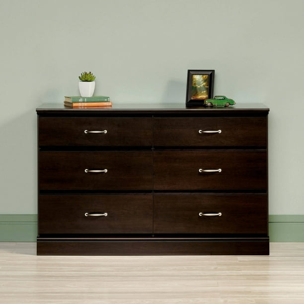 Sauder Parklane Contemporary 6 Drawer Dresser Espresso Finish