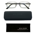 thumbnail image 4 of EYE ZOOM 2 Pack Rectangular Metal Frame Blue Light Blocking Reading Glasses,Black and Gunmetal,+1.50, 4 of 7