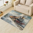 thumbnail image 2 of Steam Train Area Rug - 3x5 Rug - Steam Train Rug - Steam Engine Retro Locomotive Area Rug - Kids Boys Rugs - Vintage Train Carpet, 2 of 7