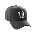 thumbnail image 3 of Daxton StructuWhite Baseball Hat Cap Curved Visor Vintage Custom Number, Black Hat, White Number 13, 3 of 4