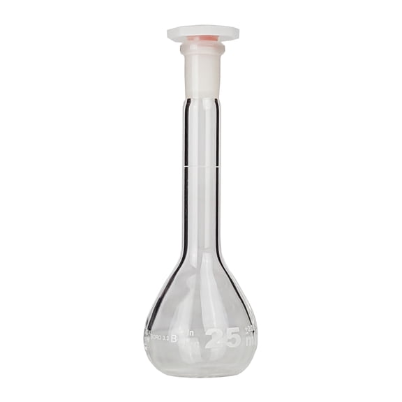 Volumetric Flask with Plastic Stopper, 25ml Capacity by Go Science Crazy