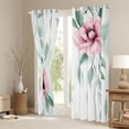 thumbnail image 3 of jejeloiu Pink Flower Floral Blackout Curtains Set of 2 (52x84 Each),Green Leaves Window Curtains,Modern Minimalsit Aesthetic Curtains and Drapes For Girls,Super Cozy Room Decor, 3 of 6