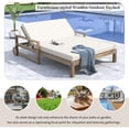 thumbnail image 4 of Harper & Bright Designs Wooden Outdoor Double Lounge Chair with Adjustable Height, Sunbed Outdoor Daybed Seating 2 People for Poolside Garden and Backyard, Beige, 4 of 16