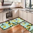 thumbnail image 3 of Kitchen Rugs Sets Of 2,Yellow Lemon Fruit Flowers LightBlue Pattern Anti Fatigue Kitchen Mat Rugs Non Slip Washable,Decorative Kitchen Floor Mats for Kitchen,Sink,Laundry,17"x47"+17"x47", 3 of 5