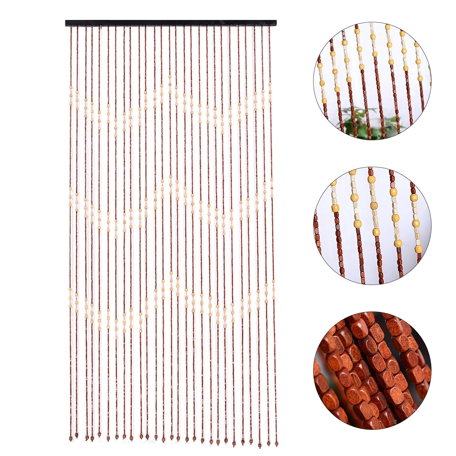 Bamboo Bead Curtain String Door Curtains Beaded Wooden Curtain fit for Doorway