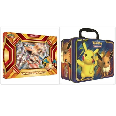Pokemon Fall 2018 Pikachu and Eevee Collector Chest Tin and Charizard EX Fire Blast Collection Box Bundle, 1 of