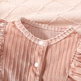 thumbnail image 5 of Mikrdoo 3 Months Baby Girls Clothes Ruffle Long Sleeve 6 Months Baby Girls Knitted Single Breasted Design Bodysuits Rib Jumpsuits With Hat 2Pcs Fall Winter Romper Sets Pink, 5 of 8