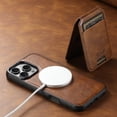 thumbnail image 2 of Dteck 2 in 1 Detachable Magnetic Wallet Compatible with iPhone 16 Pro Max Case with Card Holder Faux Leather Men Women Kickstand Compatible with MagSafe Accessories, Brown, 2 of 8