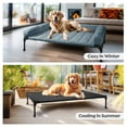 thumbnail image 3 of Veehoo Cooling Elevated Dog Bed with Fluffy Plush Bolster Cushion, 32 x 25 inches, Medium, Haze Blue, 3 of 7