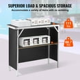 thumbnail image 3 of KFFKFF Collapsible Mobile Bar Table, Display Stand, Comes with Transport Bag, Storage Rack and Dark Drape, Dimensions: 38.39" x 15.16" x 34.25", 3 of 9