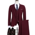 thumbnail image 4 of Traje de 3 piezas para hombre, Blazer, chaleco y pantalones, traje Formal ajustado, informal, ideal para negocios, banquete, trabajo, estilo británico, noche, 4 of 5
