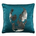 thumbnail image 2 of SAFAVIEH Romey Skull 20" x 20" Graphic Print Plush Pillow, Dark Green, 2 of 3