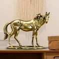 thumbnail image 1 of Estatuilla de caballo, estatua decorativa, adorno creativo de mesa, escultura de Animal para estantería, centro de mesa, escritorio, sala de estar Oro, 1 of 8