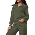 thumbnail image 5 of Lounge Sets For Women 2023 Oversized Half Zip Sweatshirt And Wide Leg Sweatpant 2 Piece Outfits Sweatsuit Tracksuit, 5 of 7