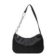 thumbnail image 1 of Bolso de hombro de moda para mujer de cuero de PU Color sólido para mujer viaje negro, 1 of 7