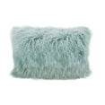 thumbnail image 2 of Nourison Couture Fur Tibetan Sheepskin Celadon Throw Pillow, 14" x 20", 2 of 6