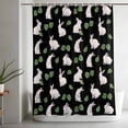 thumbnail image 5 of Cute Rabbits Shower Curtain Set, Waterproof Shower Curtains for Bathroom, Country Leaves Plants Cartoon Bunny Black Washable Fabric Cloth Bath Curtain for Bathtub Decoration with Hooks 66x72 Inches, 5 of 9