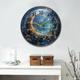 thumbnail image 2 of Yayeee Wall Clock Battery Operated 11.9" Silent Quartz Non-Ticking for Living Room Decor, Crystal Moon, 2 of 8
