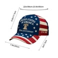 thumbnail image 3 of 250th Anniversary USA Hat for Men Women Blue, America 250 Merchandise Printed Navy Baseball Cap 1776-2026 Memorial Day Gift, 3 of 6