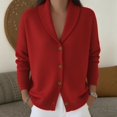 thumbnail image 2 of MSJUHEG Baggy Cardigan Collared Blazer Crop Cardigan Sweater Cropped Knit Cardigan Sweaters Plus-size-sweaters for Women's Cardigans Red M, 2 of 5