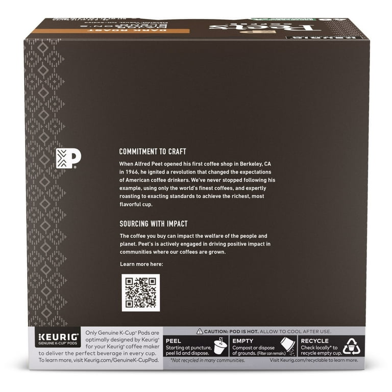 Peet s Coffee Major Dickason s Blend Premium Dark Roast Keurig K Cup Pods 48 Count Walmart