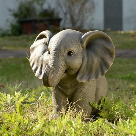 Sitting Baby Elephant W/Trunk Up