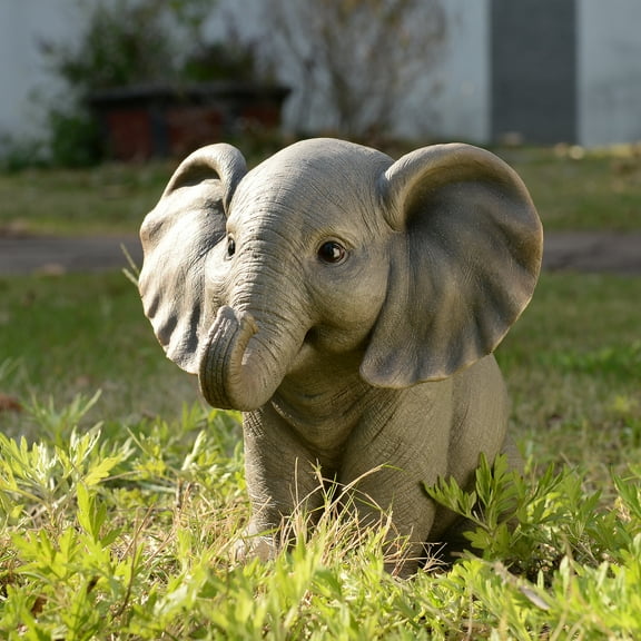 Sitting Baby Elephant W/Trunk Up