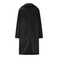 thumbnail image 5 of Women's Long Sleeve Warm Plush Jacket with Lapel for Office Wear, Winter Outings, and Festive Occasions,Black,M, 5 of 8