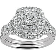 1/2 Carat T.W. Diamond Framed Sterling Silver Bridal Set