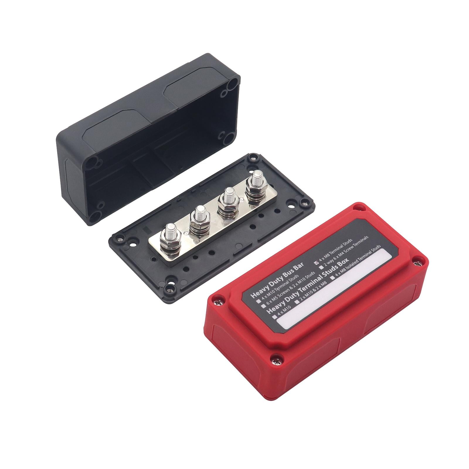 2x Power Distribution Block Junction Block Heavy Duty 300 Amp Rating Bus Bar Terminal Block for Truck Boat Car RV Marine Style A