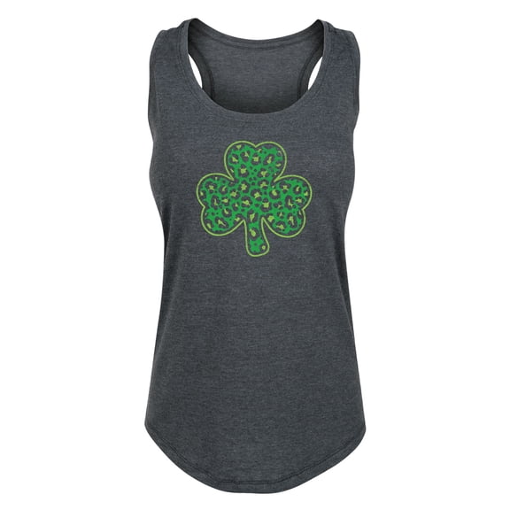 Instant Message - Leopard Shamrock - Ladies Racerback Tank