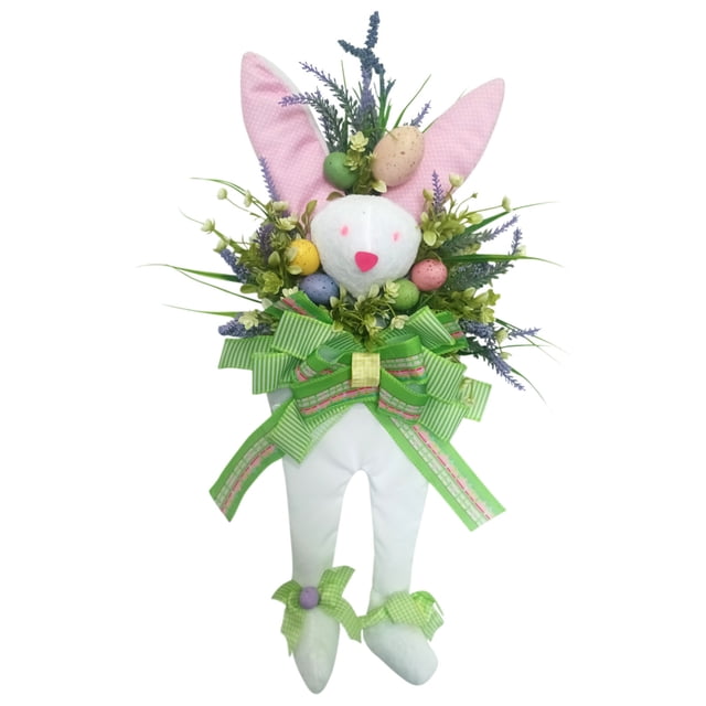 Couronnes pour Porte d'Entrée, Couronne de Lapin de Pâques Colorée Décoration Murale Pendentif de Porte Décoration Maison Couronne et Décoration de Numéro de Porte d'Entrée, Décorations de Pâques pour la Maison