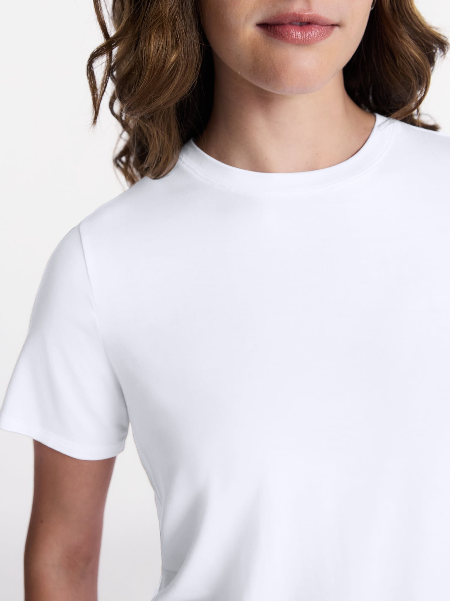 Time and Tru Women's Draped Boxy Tee with Short Sleeves, Sizes XS-XXXL