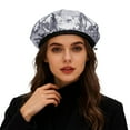 thumbnail image 2 of KANG Glitter Style Beret For Elegant Daily Wear Soft Slouchy Hat Feminine Dressy Occasion Silver A, 2 of 5