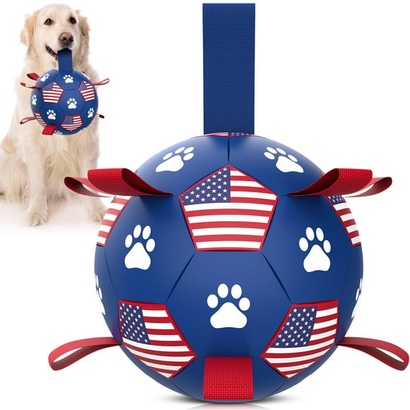 Balón de fútbol para perros QDAN duradero para perros grandes, 20 cm
