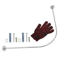 thumbnail image 1 of 3 Pcs Shower Curtain Rods Curved Shower Rod Stretchable Corner Shower Curtain Rod, 1 of 8