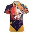thumbnail image 4 of Psychedelic Clown Joker Men Zipper T-shirt Summer Casual Short Sleeve T-shirt Top, 4 of 7
