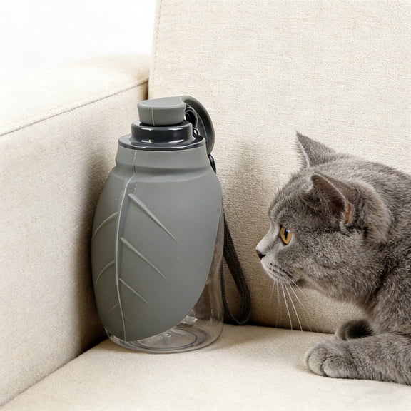FEOLGEHLY Slow Feed Travel Dog Water Bowl Pet Water Bottle, Non Skid Leaf Shaped Silicone Portable Foldable Outdoor Drinking Water Container for Small Dogs and Indoor Cats Travel Use
