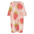 thumbnail image 4 of Strawberries Colorful Pink Red Green Sleepshirts For Sleeping Travels Loose Sleepdress Pajama Dress Soft Nightdress Sleepwear, 4 of 7