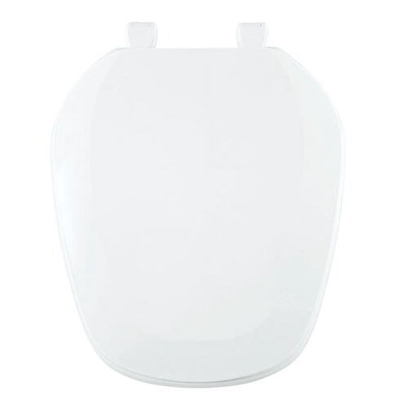 Centoco EMB201-001 Eljer Emblem Round Plastic Toilet Seat with Square Front, White