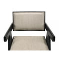 thumbnail image 7 of Jasper 21" Set of 2 Ebony Black Wood Dining Arm Chairs Beige Upholstered Seat, 7 of 7