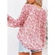 thumbnail image 4 of Blusa casual de manga larga para mujer,Blusa de gasa con cuello en V y estampado floral Blusa de manga larga Tops de manga acampanada para mujer Diseño de última generación, 4 of 8