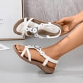 thumbnail image 4 of Dakaela Womens Flat Sandals Arch Support Summer Beach Walking Shoes Comfortable Bohemian Flip Flops with Elastic Ankle Strap White Size 6, 4 of 9