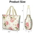 thumbnail image 3 of Tote Bag for Women - Pioneer Flower Shoulder Bag - Large Utility Work Duffle Bag with Zipper Handbag for Travel, Work, Sprots, 3 of 5