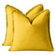 thumbnail image 1 of Juego de 2 fundas de almohada de 18 x 18 pulgadas con borde de borlas para sala de estar de estilo rústico, algodón suave y lino acogedor, funda de almohada beige con flecos, 1 of 5