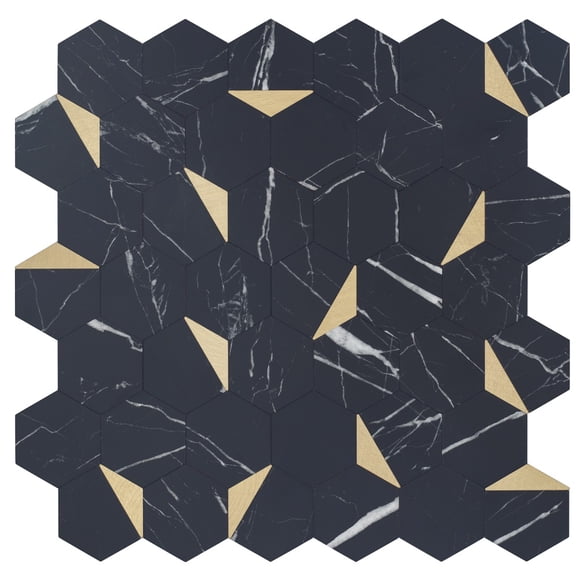 Mosaico Autoadherible Marquina Gold 30x30 cm (1 Pieza)
